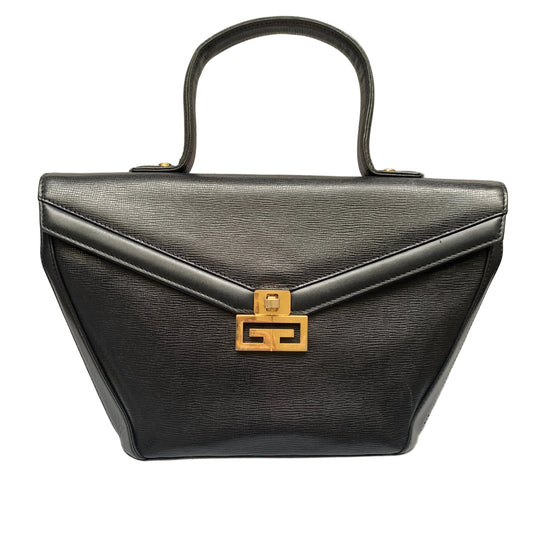 Givenchy 2G logo geometric black leather tote bag Authentic with COA 12.7x8x3.5