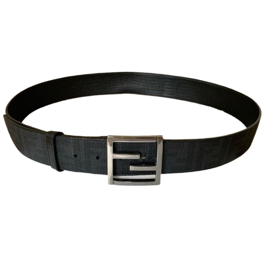 Authentic Fendi unisex vintage black monogram belt size 95 cm/38 inch
