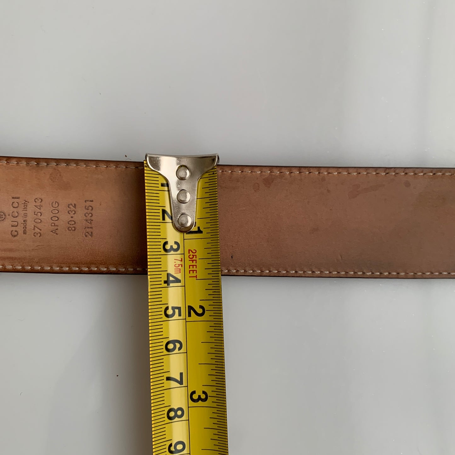 Gucci beige leather Belt authentic with COA size 80cm 32 inch
