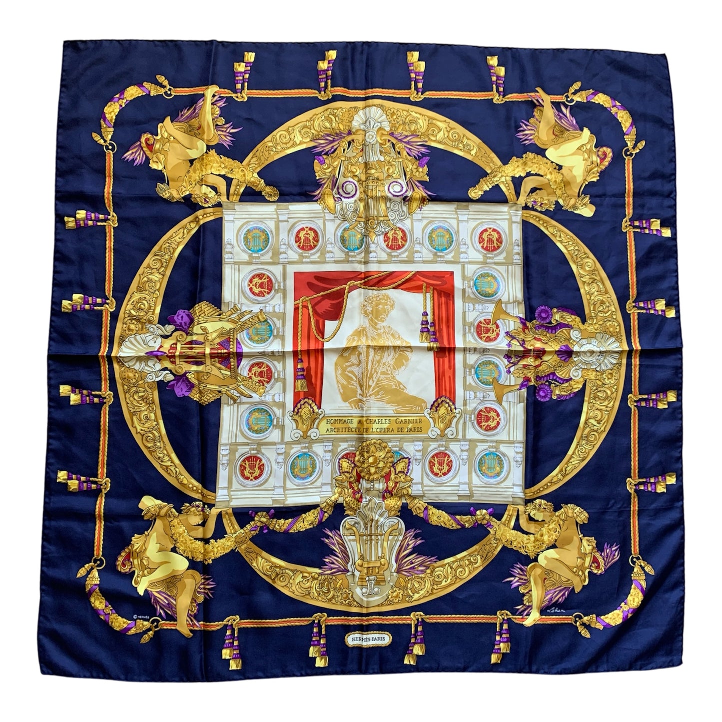 Hermes carre 90 large silk scarf Authentic With COA 34.5 inch