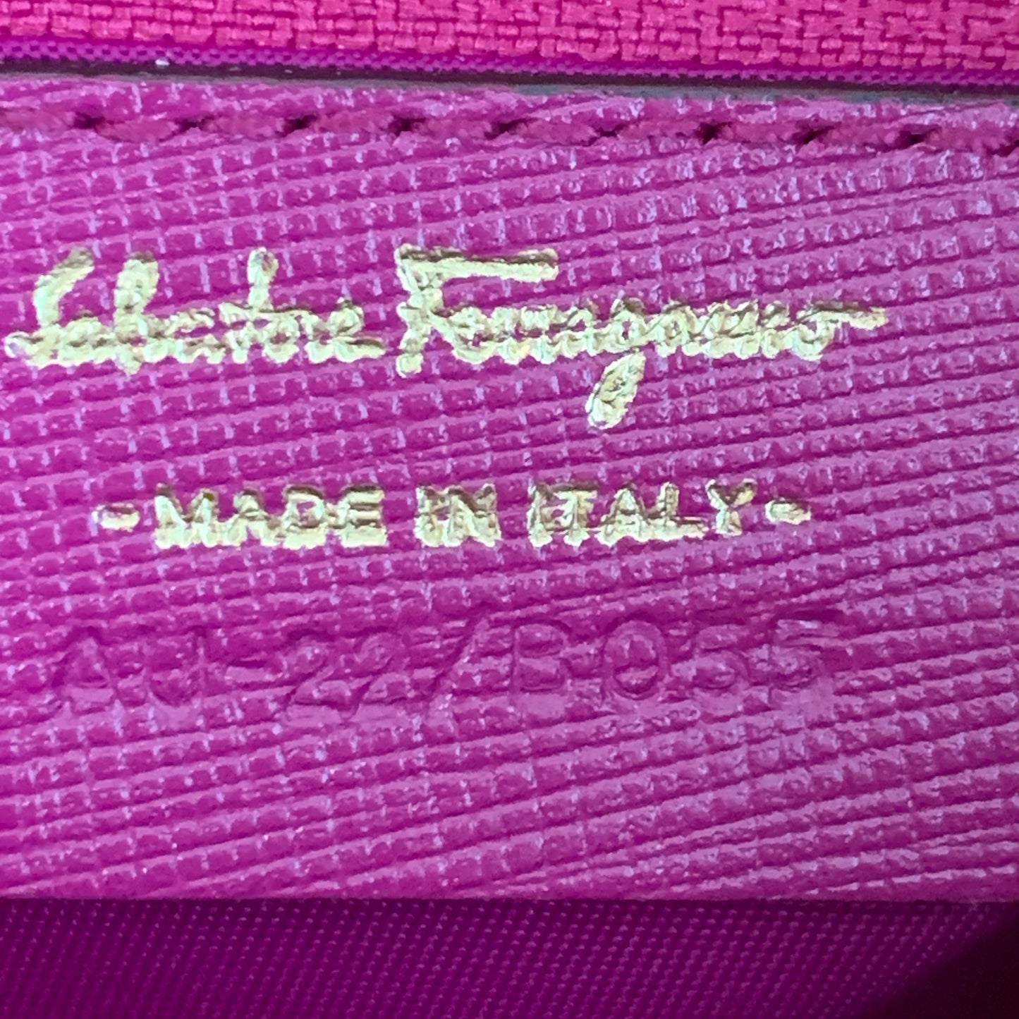Ferragamo pink vara bow pouch authentic with COA
