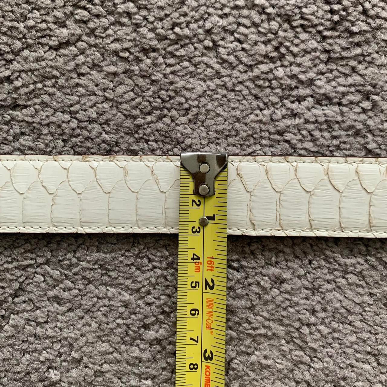 Authentic VERSACE logo ivory exotic leather belt excellent condition size 80cm or 30”