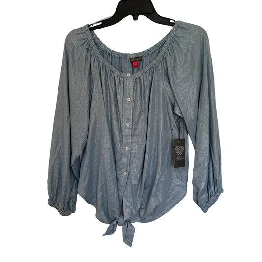 Vince Camuto Womens NWT Blue shimmer blouse size XS