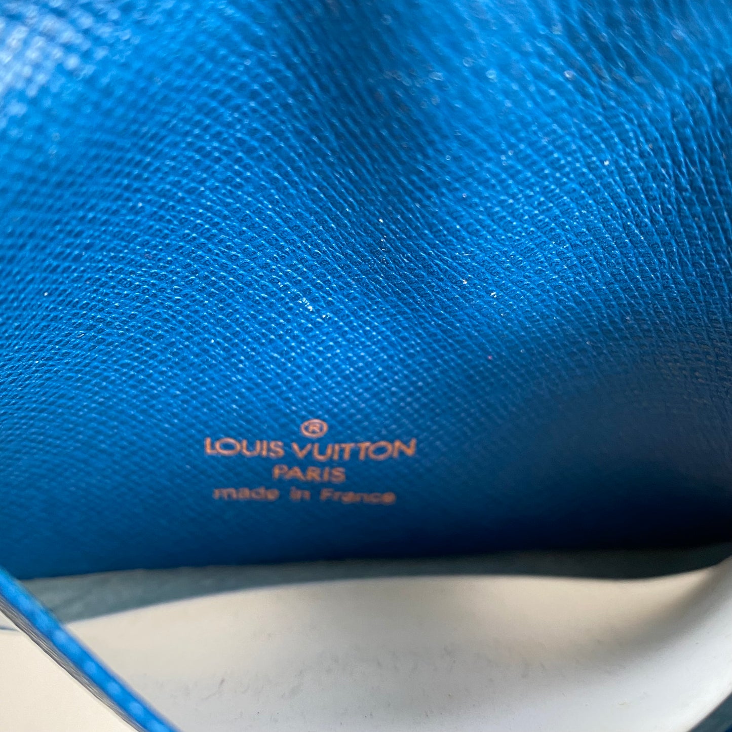 Louis Vuitton blue Epi leather ID pass card holder SP1010 Authentic with COA 4.5x3.7