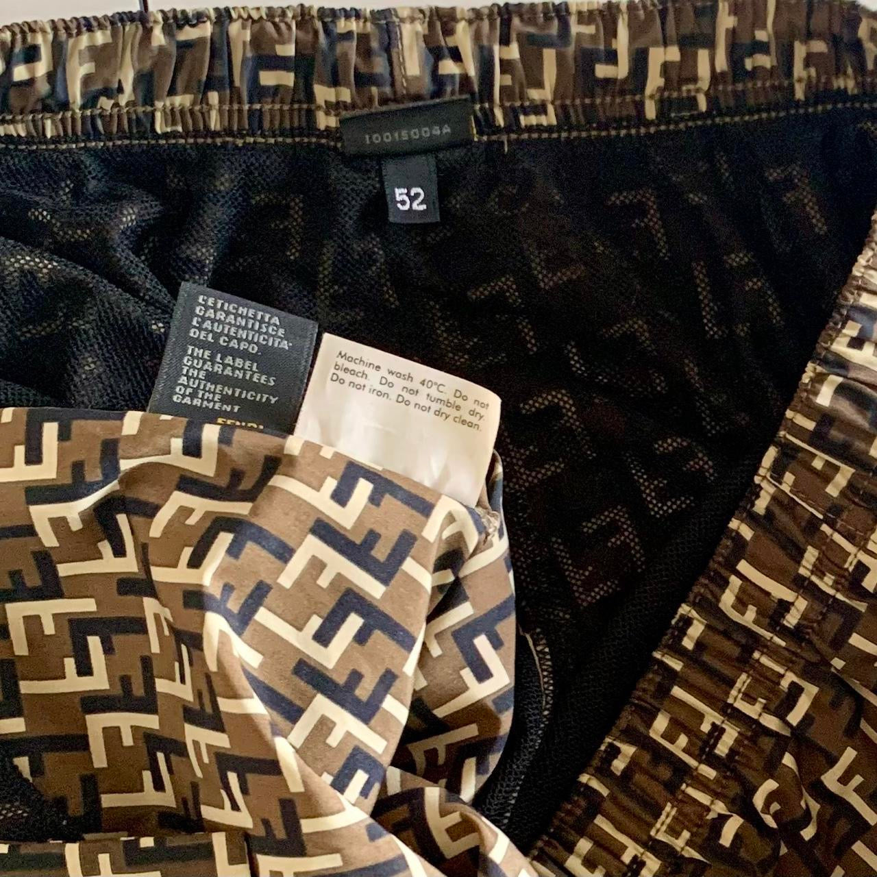 Authentic Fendi FF monogram men's swim trunks