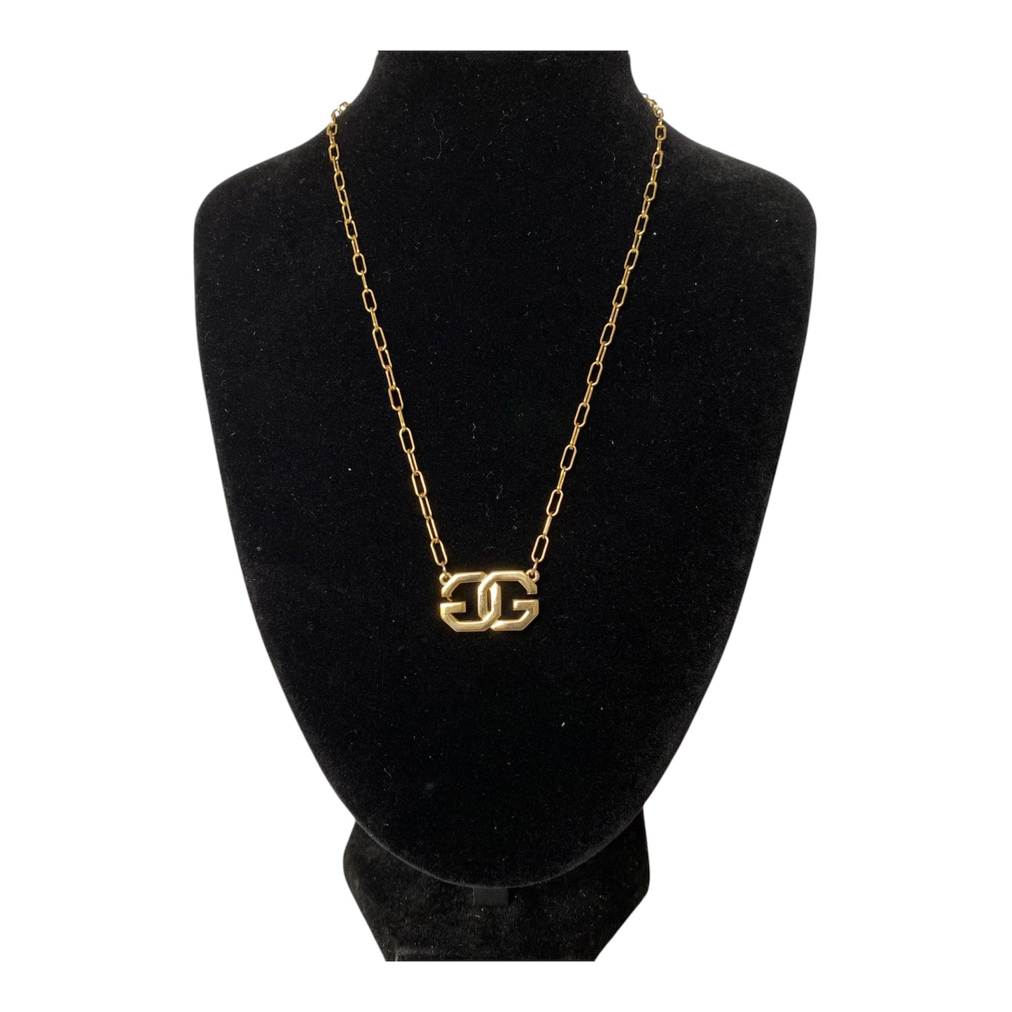 Givenchy logo pendant gold plated necklace Authentic with coa