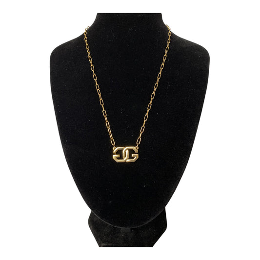 Givenchy logo pendant gold plated necklace Authentic with coa