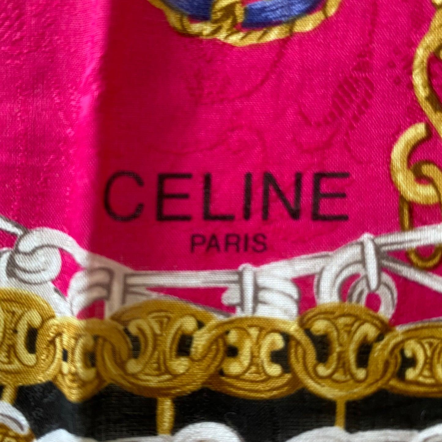 Celine cotton NWT squared scarf Authentic with coa 20 inch