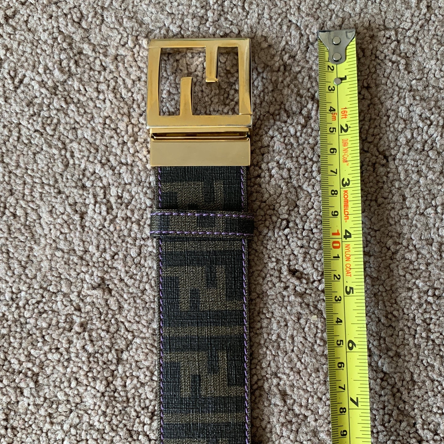 Authentic Fendi double face reversible belt with FF gold buckle