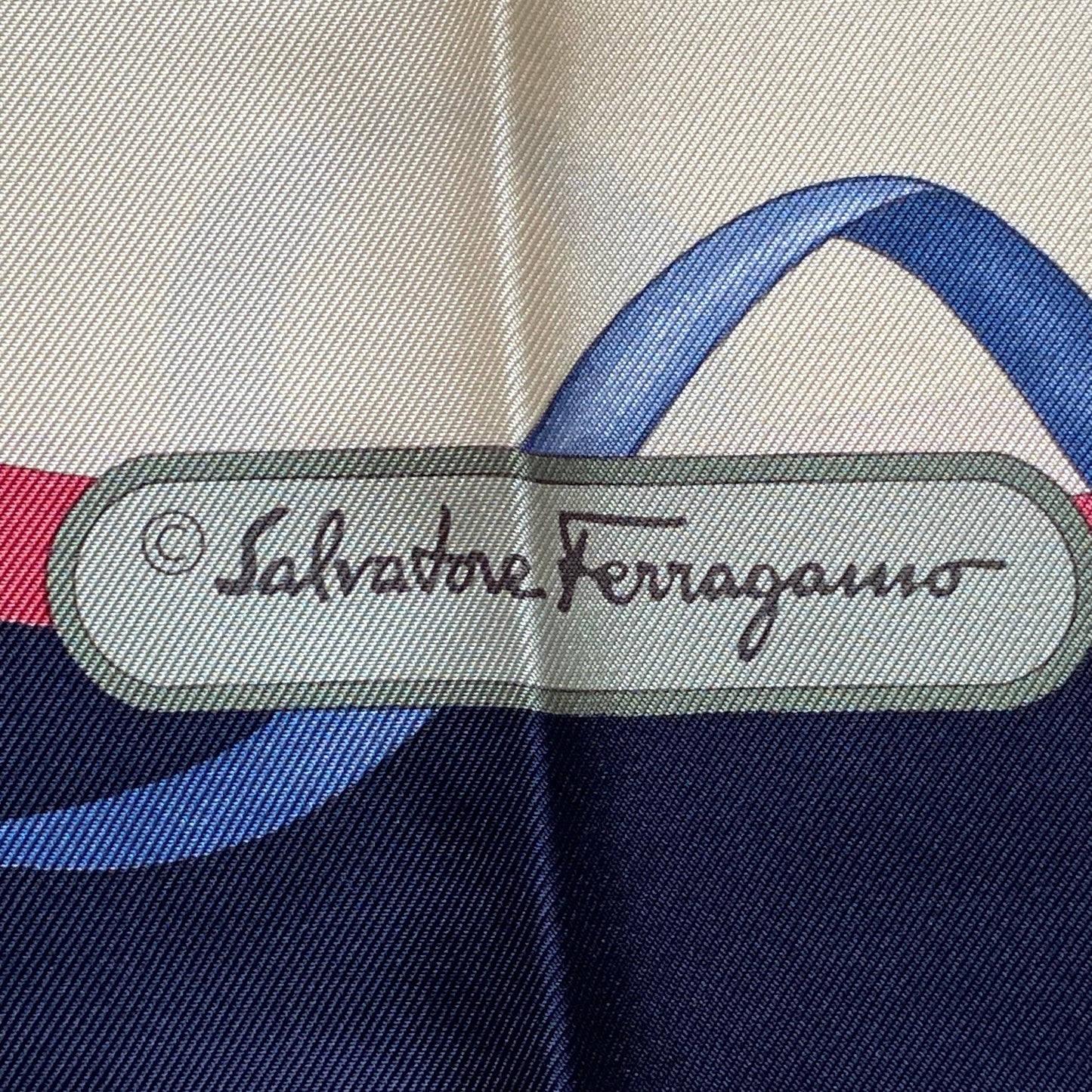 Salvatore Ferragamo large silk scarf authentic with coa box 34 inch