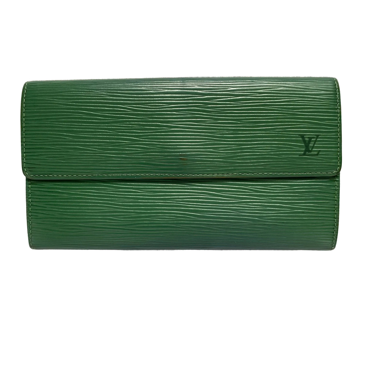 Louis Vuitton green Epi leather long wallet CA1916 Authentic with COA