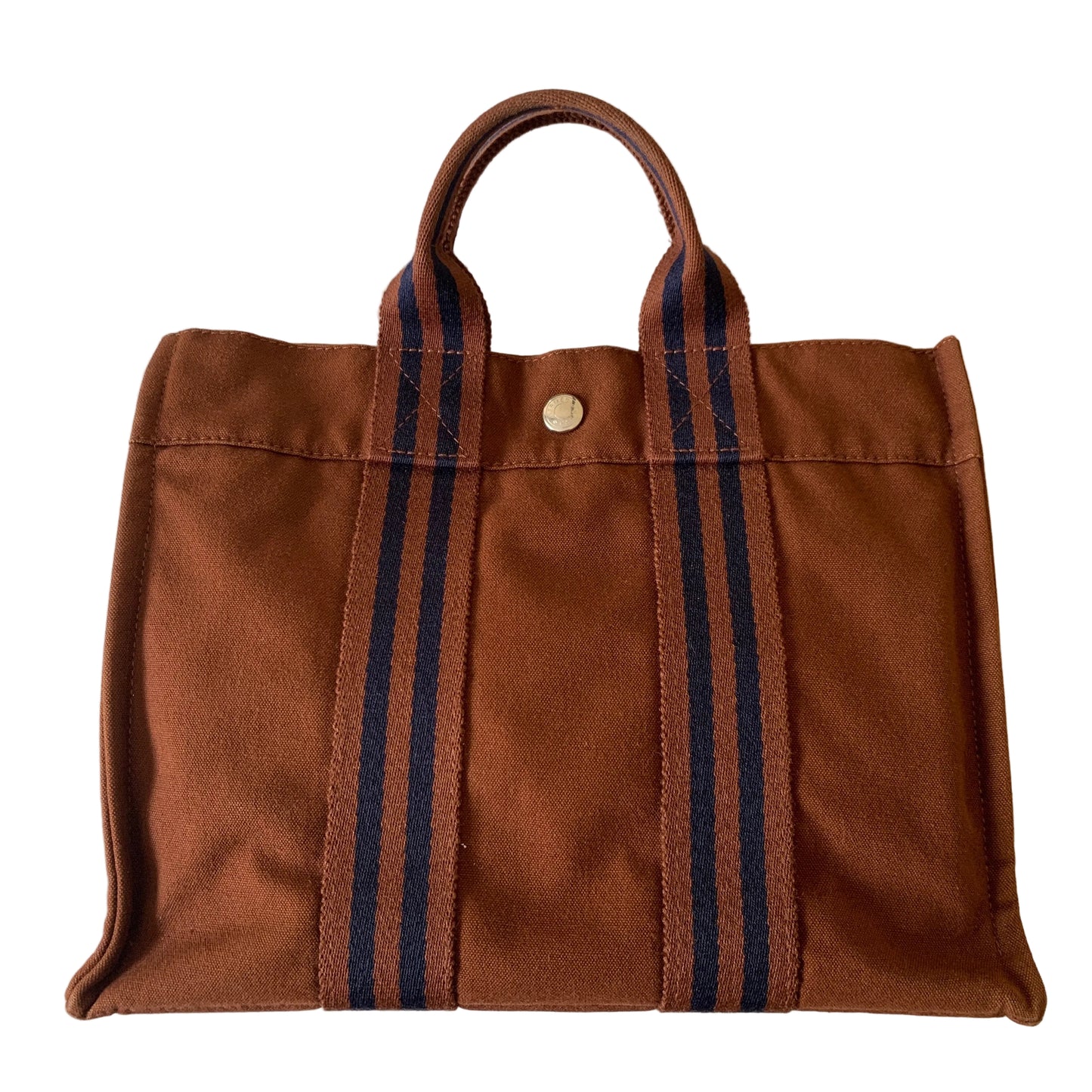 Hermes Fourre tout brown canvas Tote bag authentic with COA