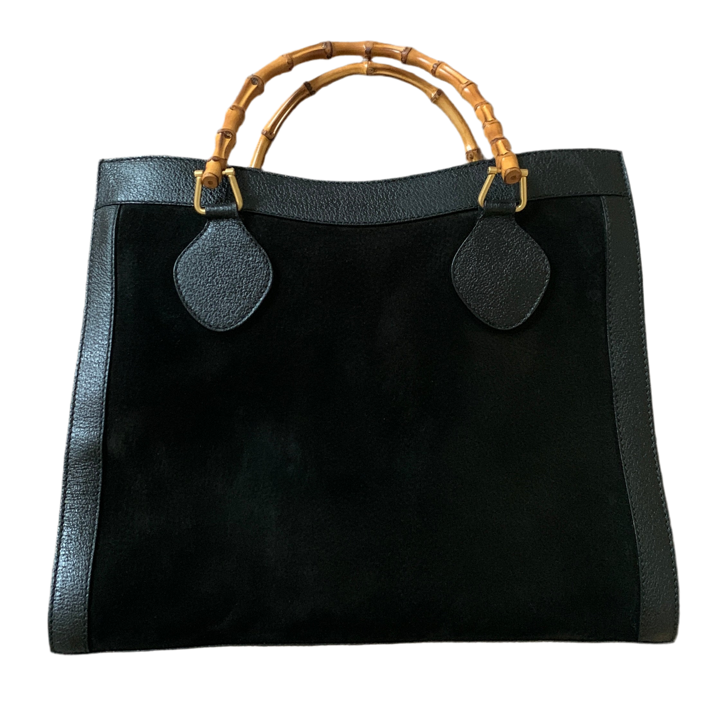 Authentic Gucci vintage bamboo handle Diana leather and suede bag