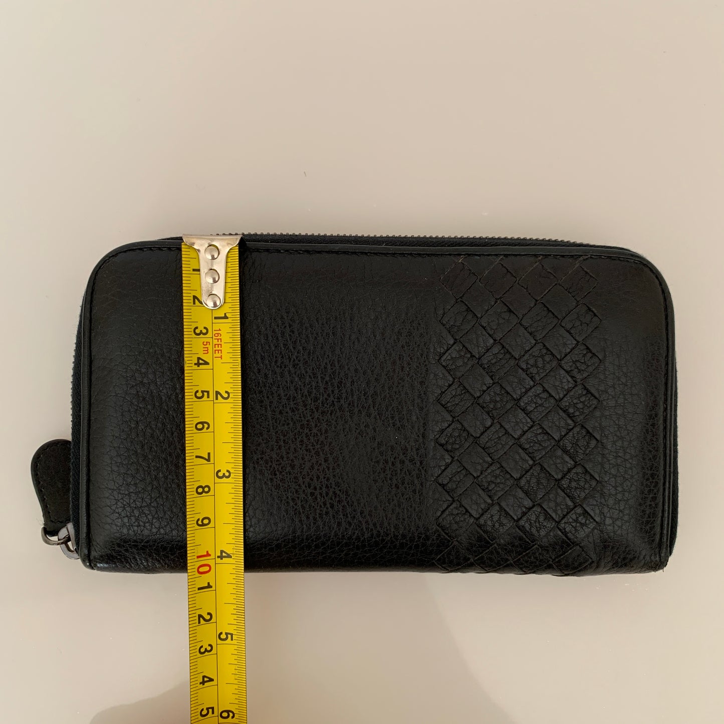 Bottega Veneta long navy blue zip around wallet Authentic with COA