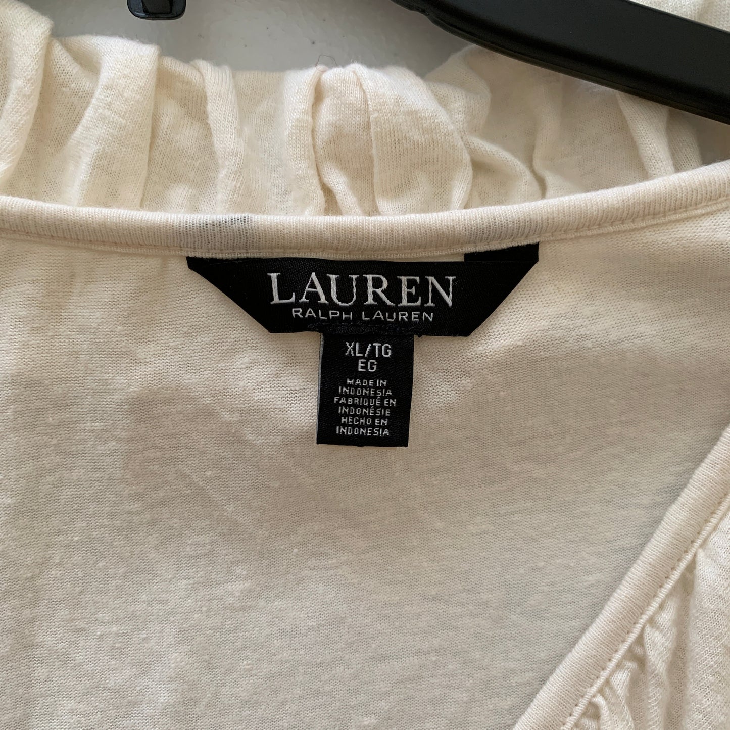 Lauren Ralph Lauren Women’s NWOT cream ruffle long sleeve shirt S & XL