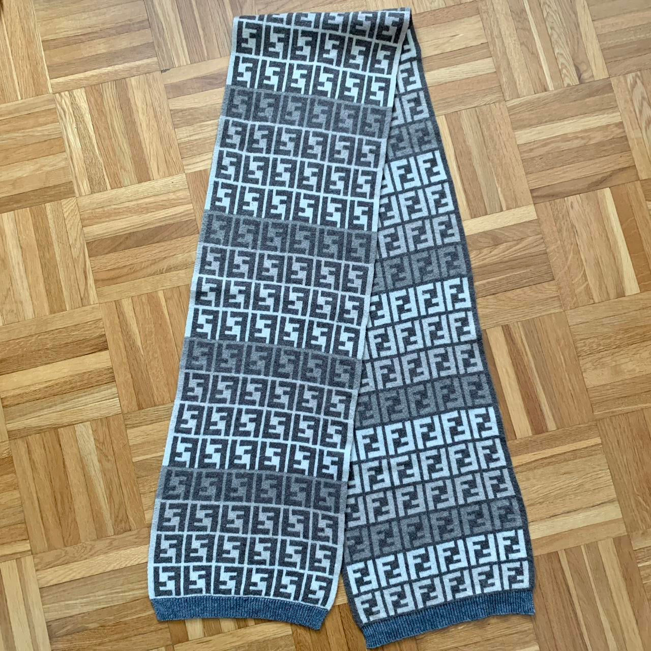 Authentic Fendi monogram women’s wool and cashmere scarf