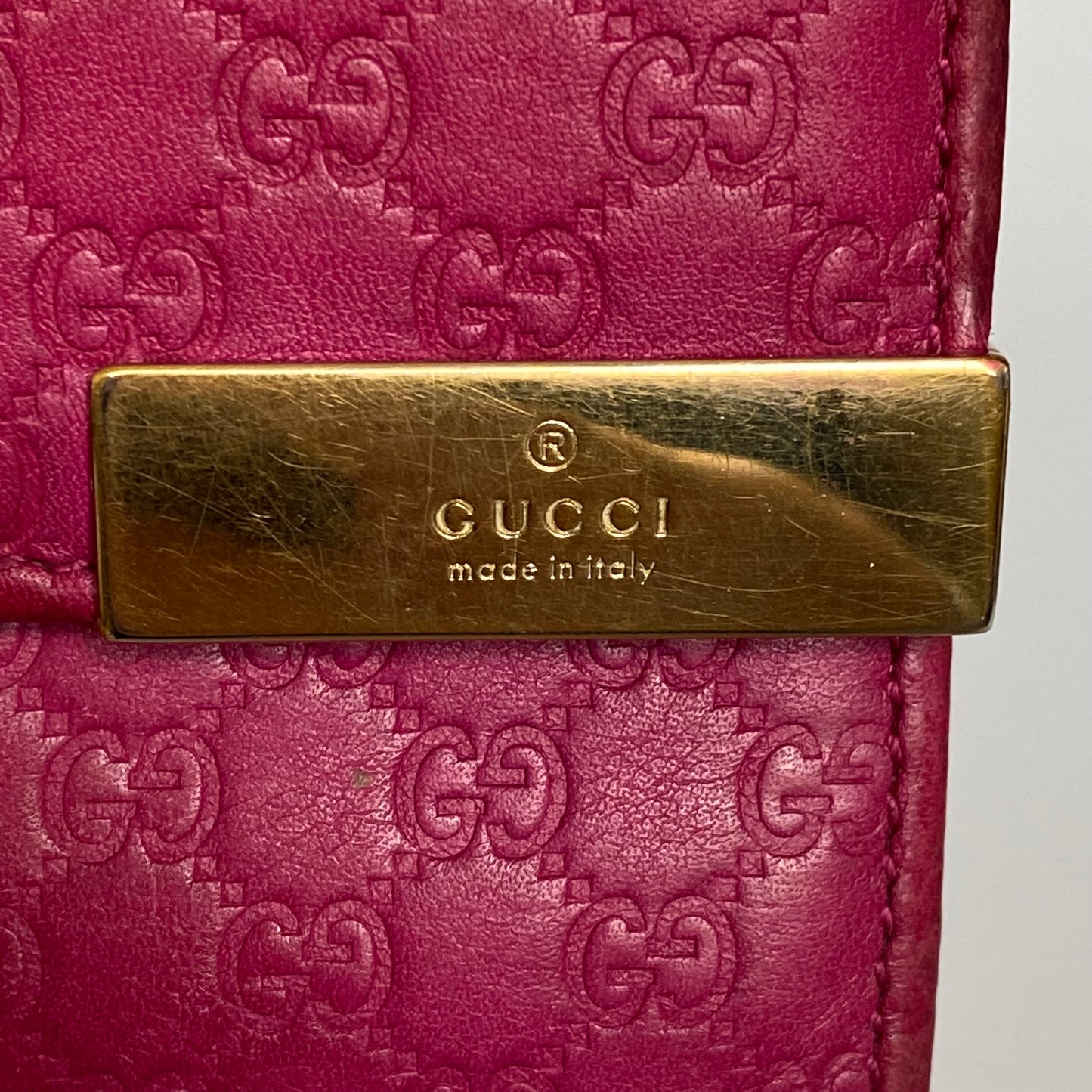 Gucci pink micro GG long leather wallet Authentic with COA 7.5x4.1