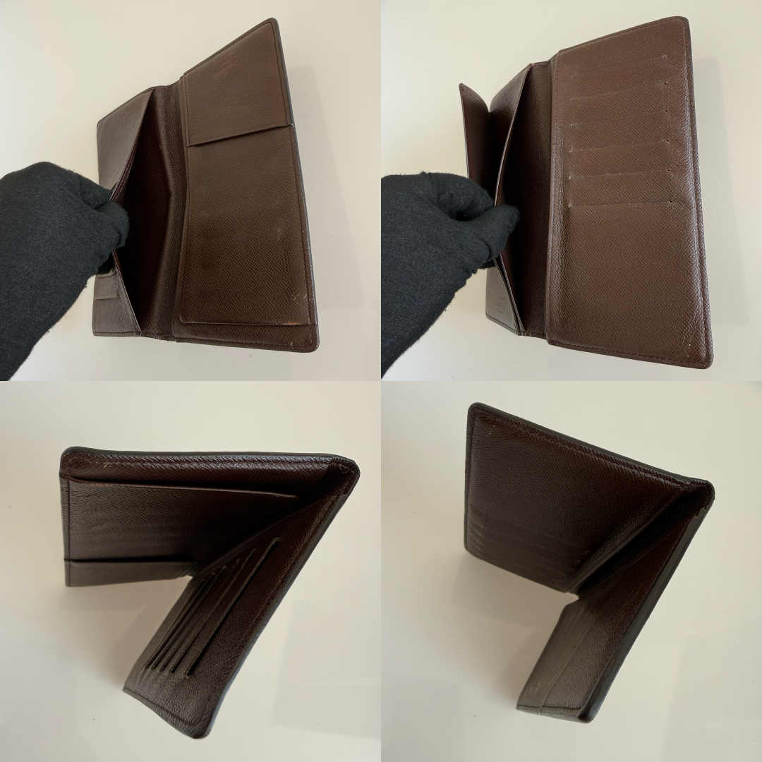 Louis Vuitton damier brown bifold card holder wallet organizer authentic with COA MI0082
