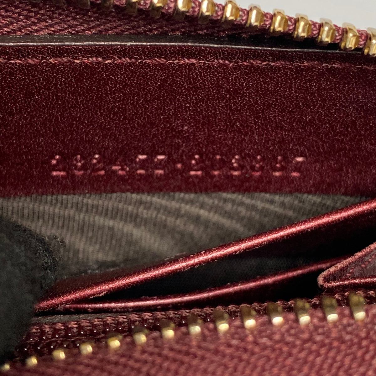Gucci monogram guccissima burgundy leather zip around wallet Authentic with COA 7.5x4