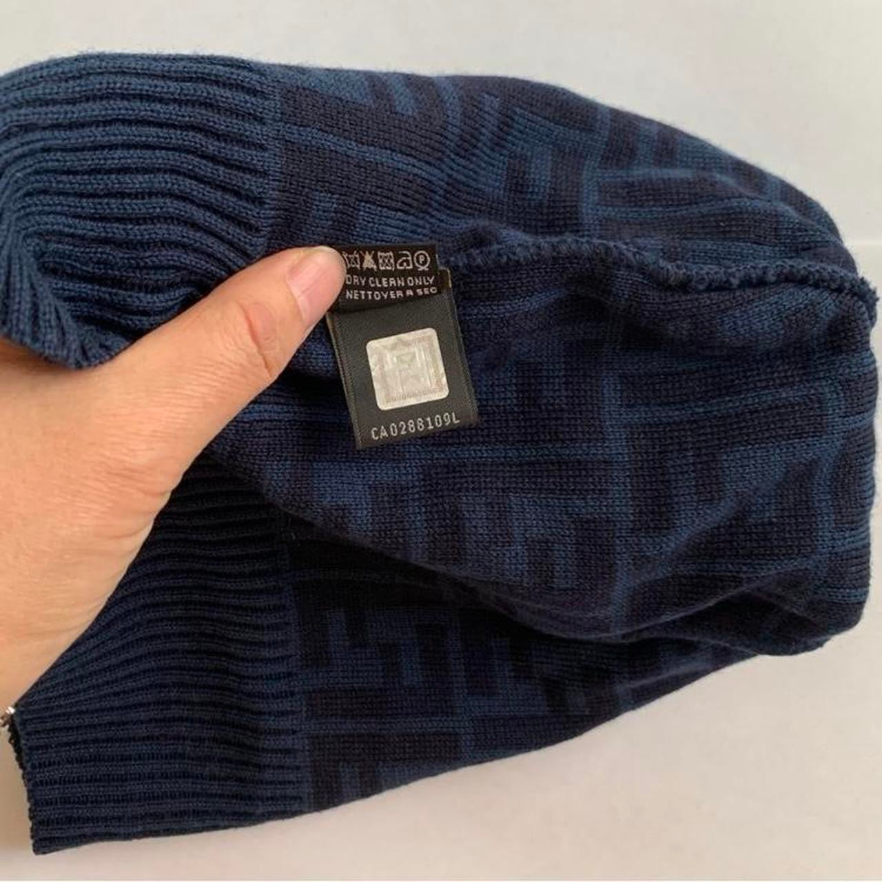 Authentic Fendi monogram unisex wool beanie hat