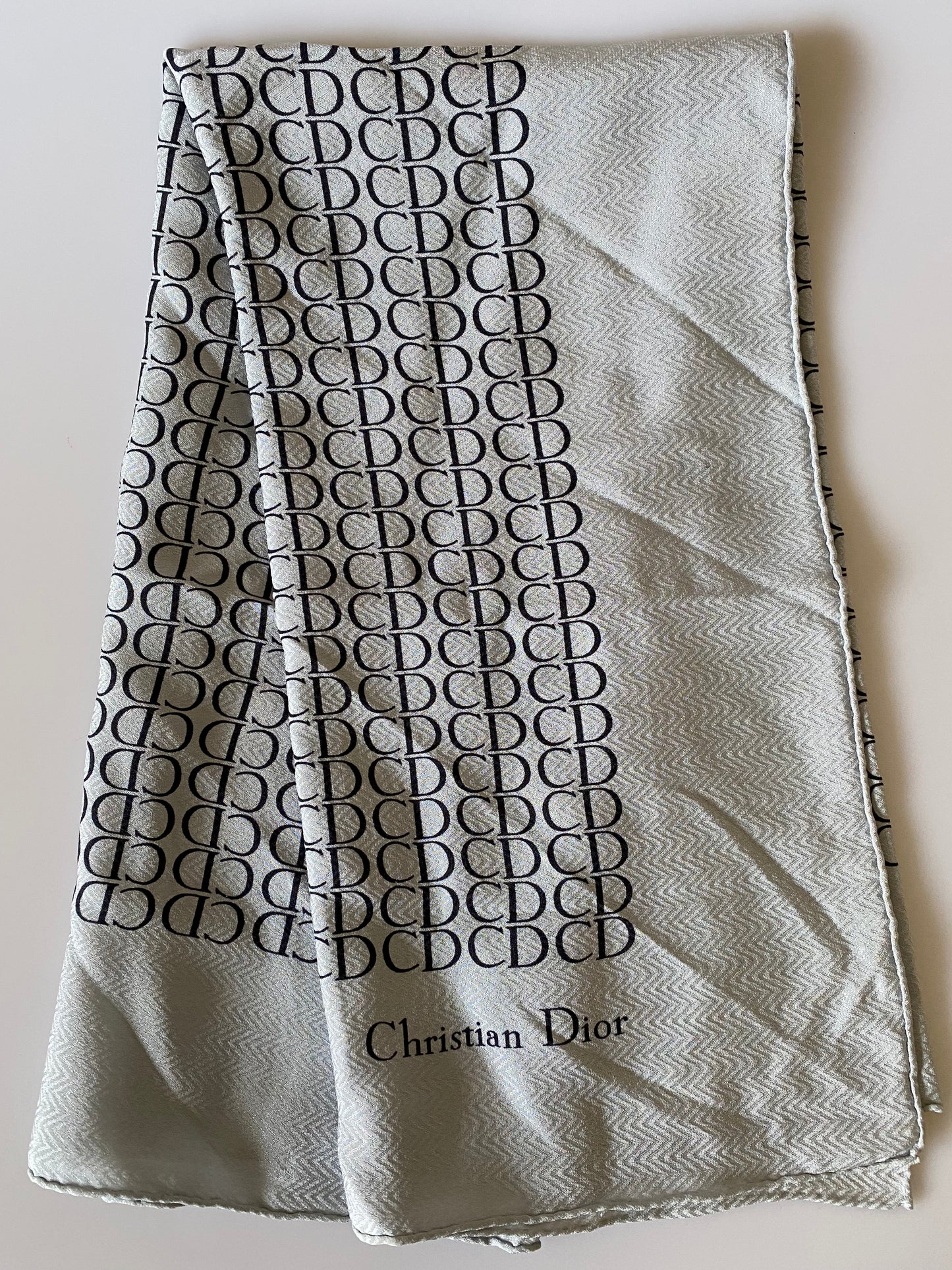Dior CD logo large silk scarf Authentic with COA 30 inch