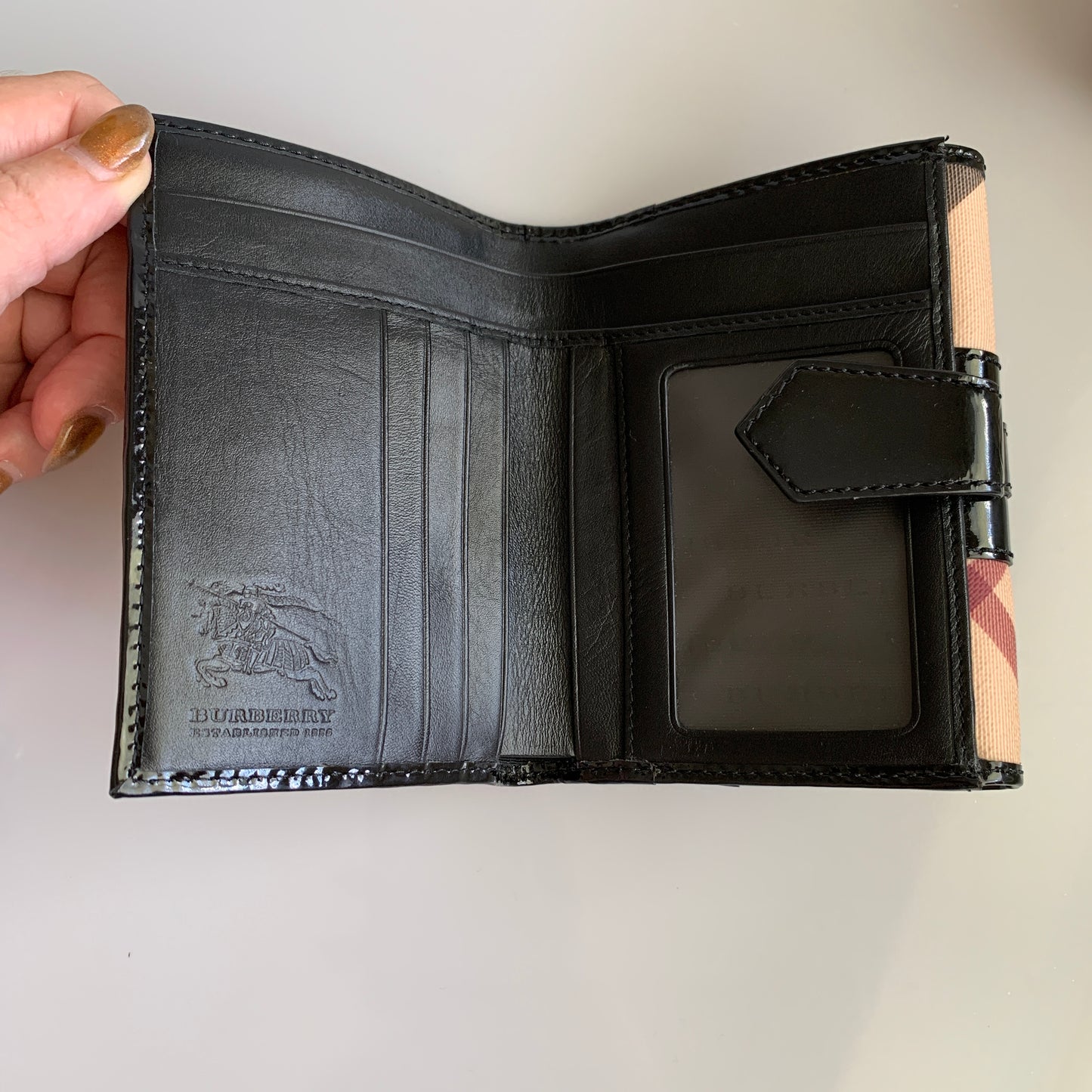 Burberry nuova check wallet authentic with COA box 5.7x4.5