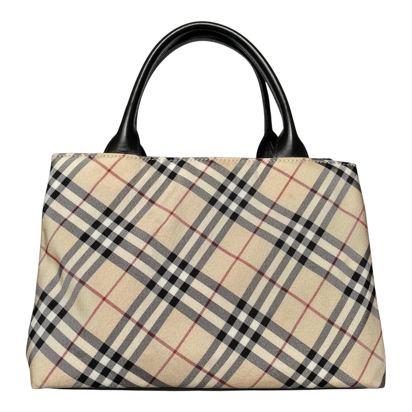 Burberry nova check black leather handbag Authentic with COA