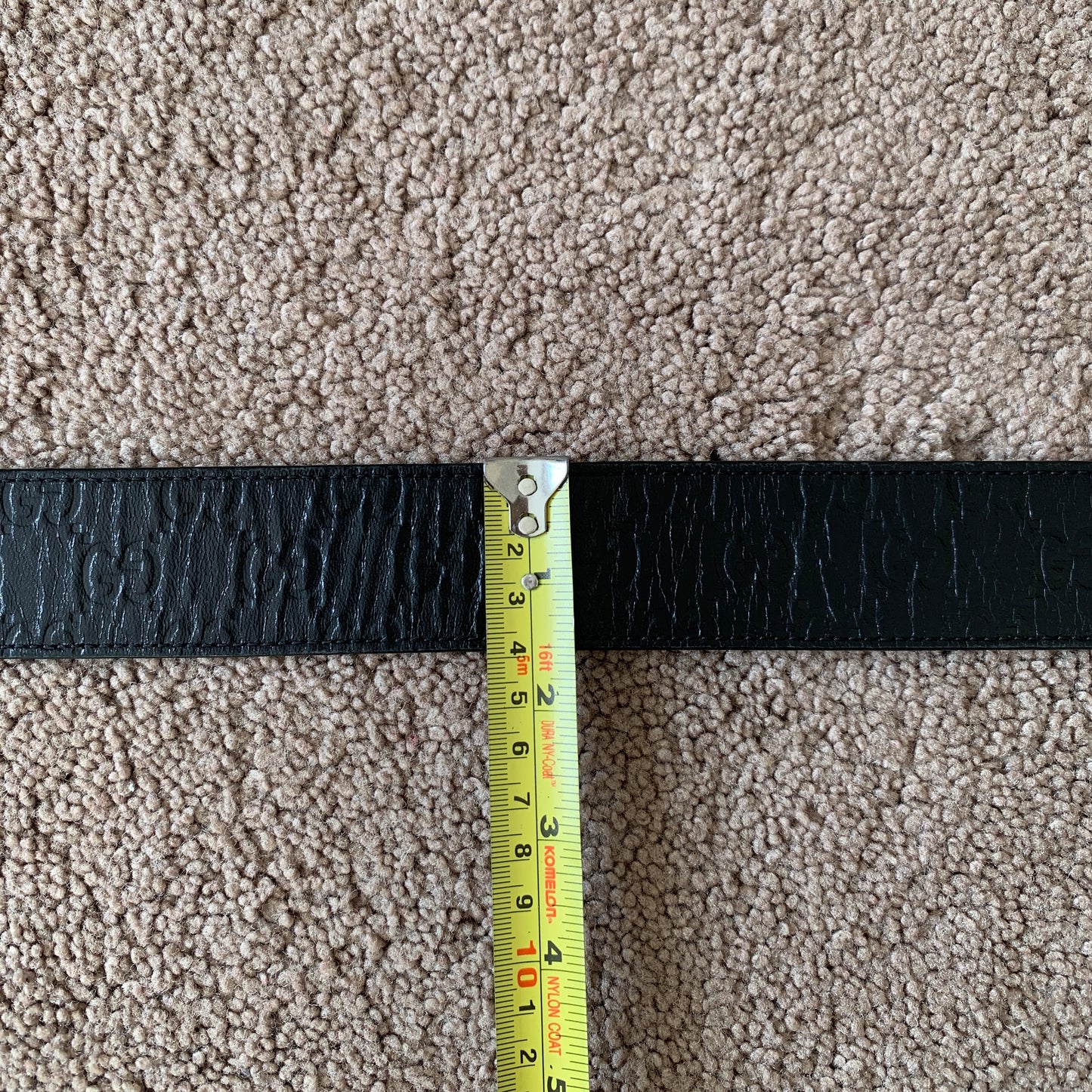 Authentic Gucci unisex signature guccissima black leather belt