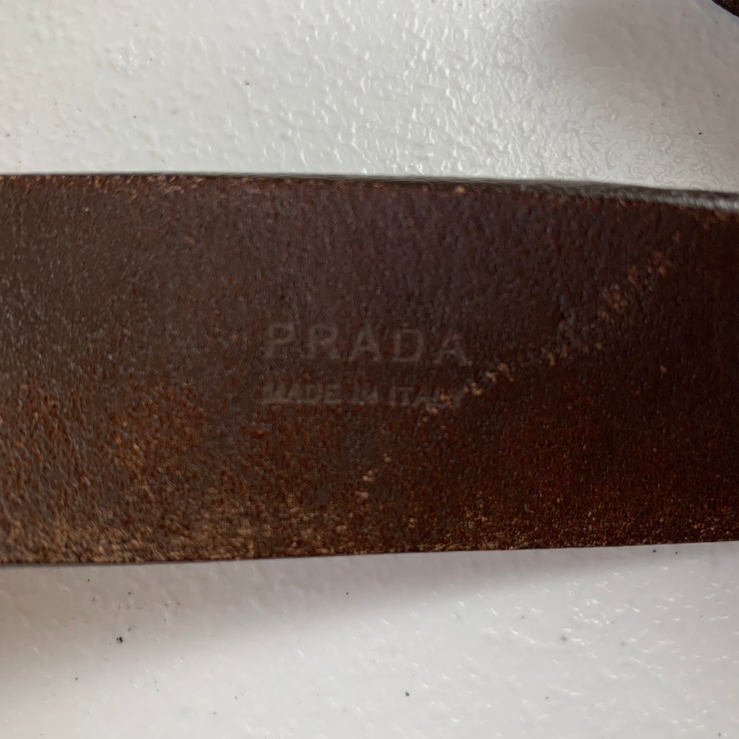 Prada brown leather Belt unisex authentic with COA size 95 cm 38”