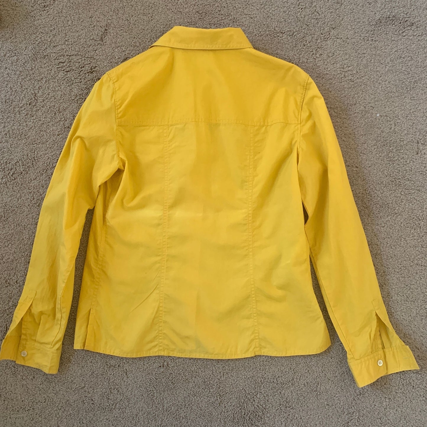 P1003 Prada women's mustard yellow cotton shirt