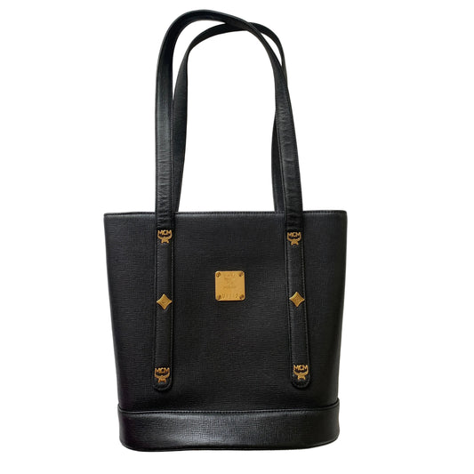 MCM black bucket leather shoulder bag Authentic with COA 10.2x9.3x5.2