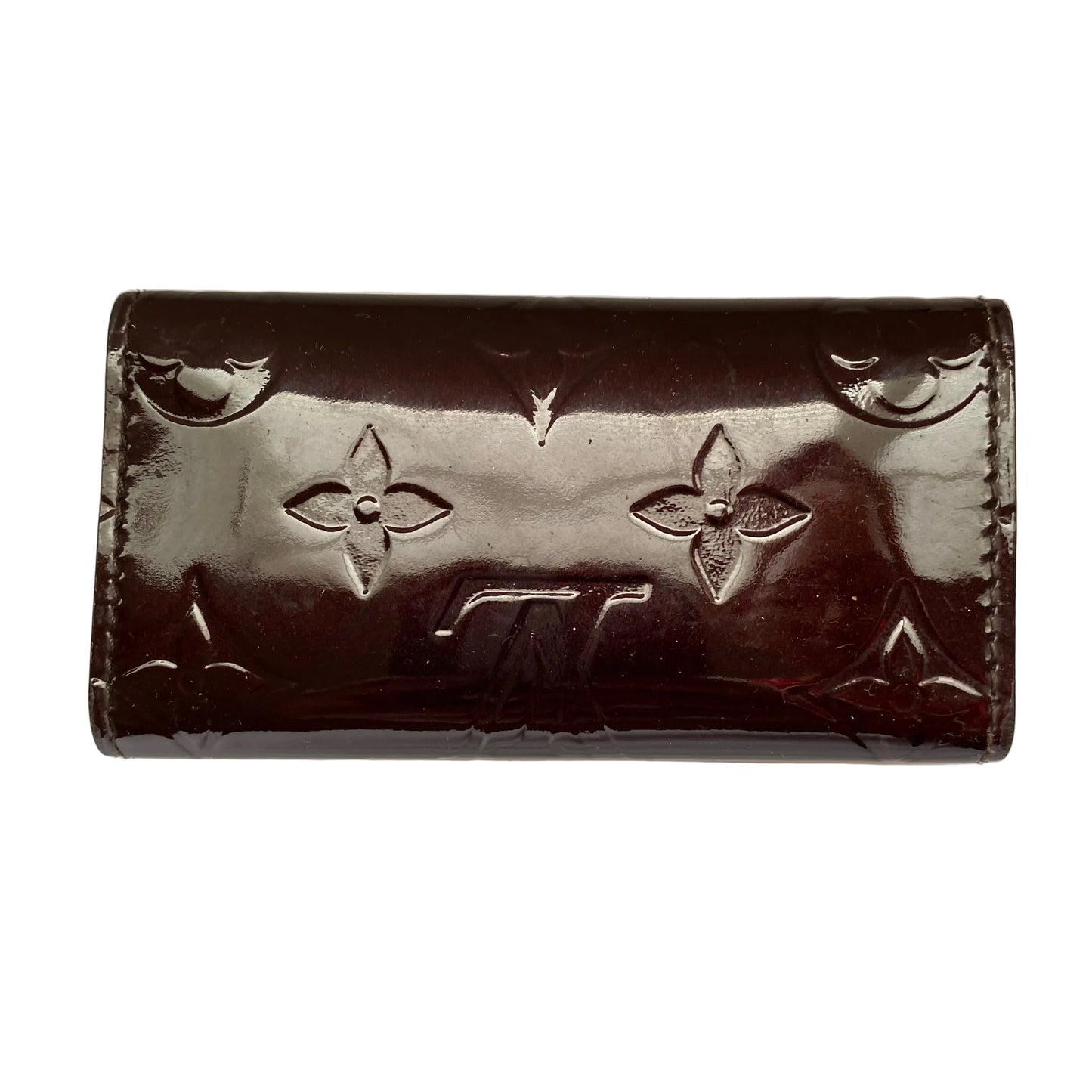 Louis Vuitton vernis armarante 4 ring key holder TS0163 Authentic with COA 4.2x2.2