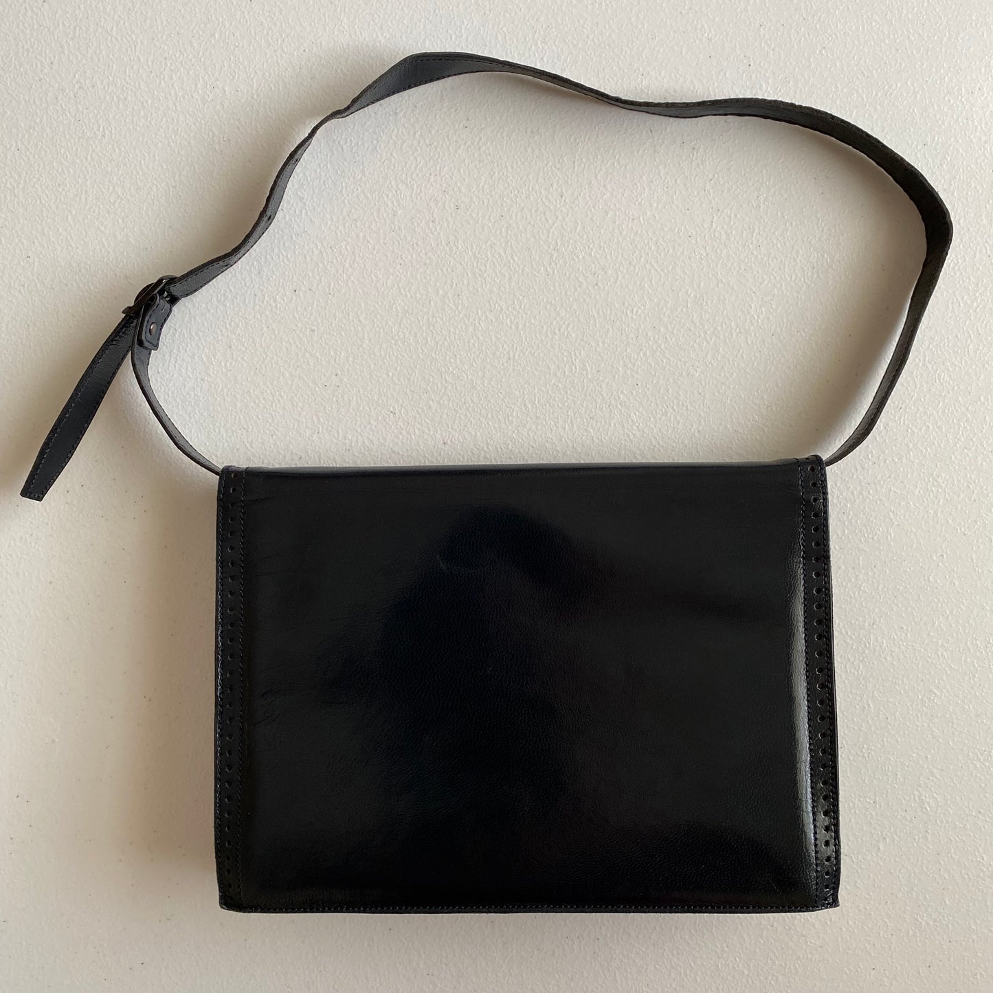 Yves Saint Laurent vintage navy leather shoulder bag Authentic with COA 10.5x7.5x2.5