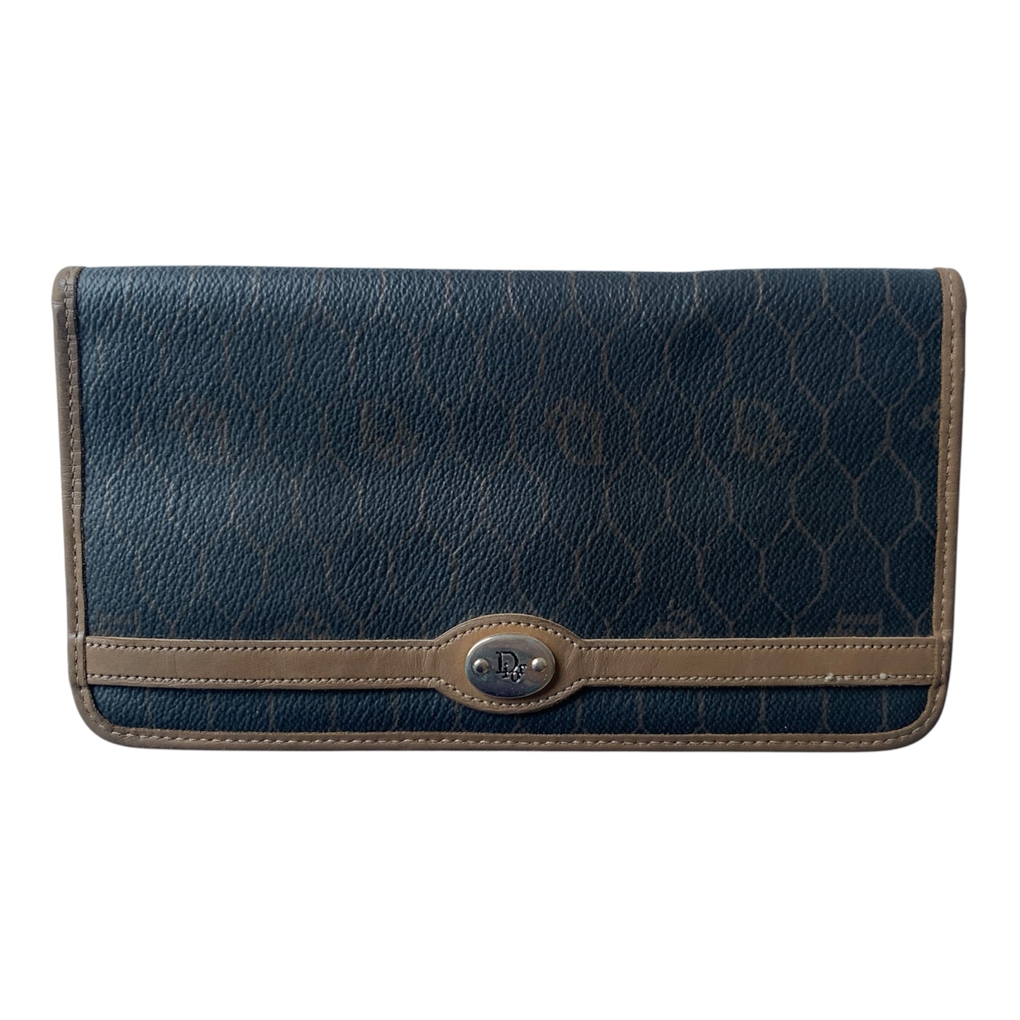 Dior vintage honeycomb long wallet Authentic with COA
