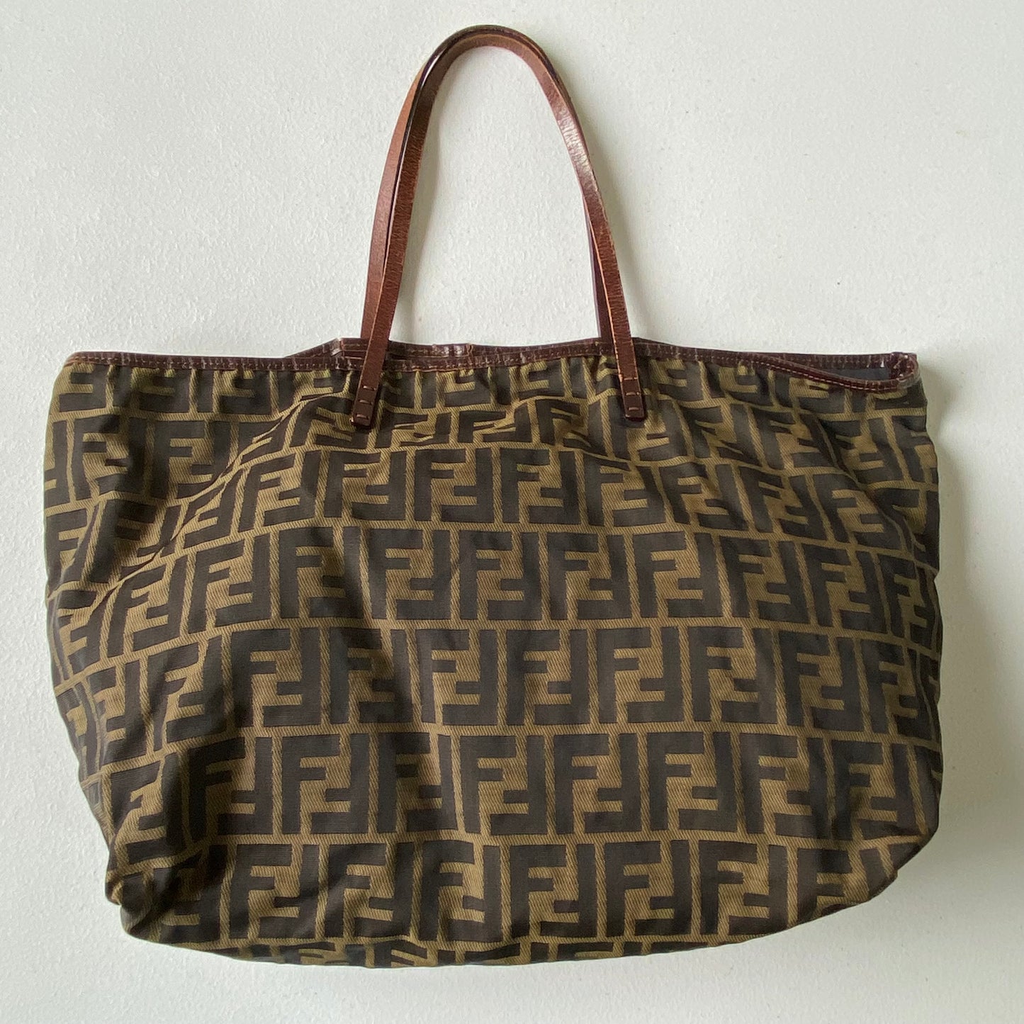 Fendi vintage zucca monogram tote bag authentic with COA 18x10.5x5.5