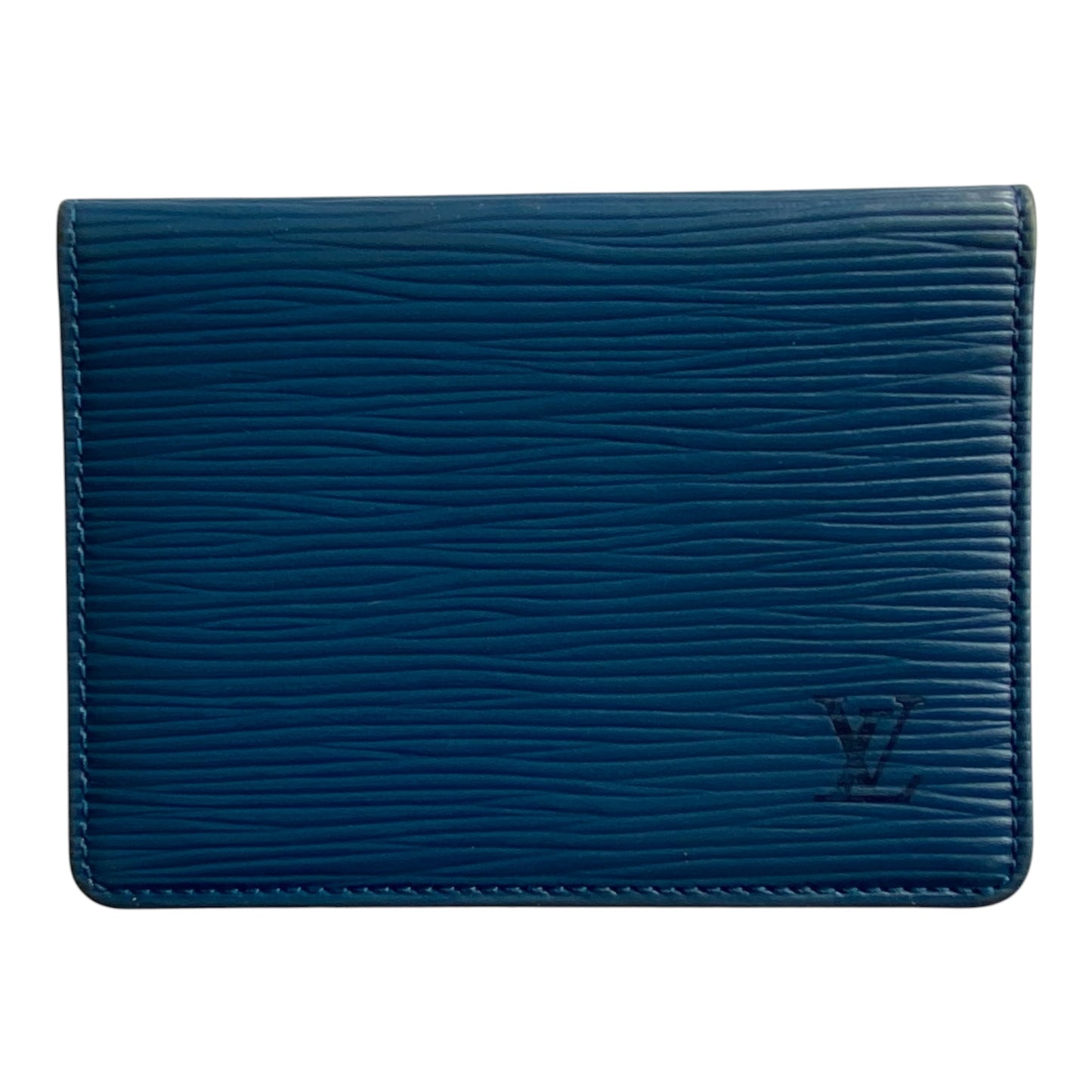 Louis Vuitton blue Epi leather ID pass card holder SP1010 Authentic with COA 4.5x3.7