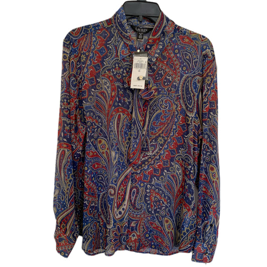 Lauren Ralph Lauren Women’s NWT multi color long sleeve button up sheer shirt
