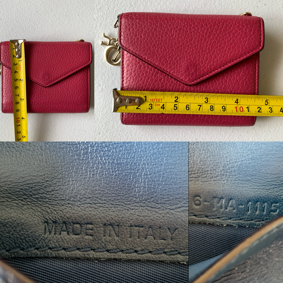 Dior Diorissimo pink Leather Wallet authentic with COA and logo charm