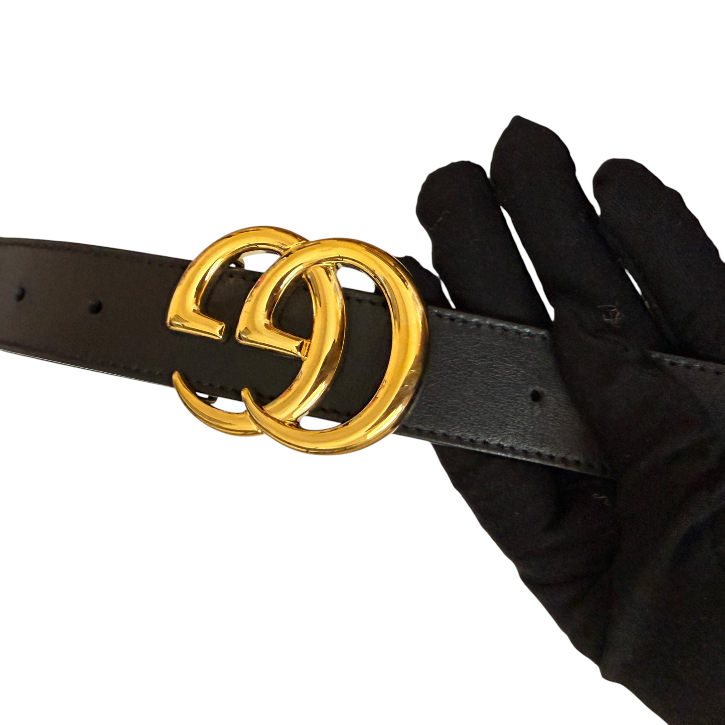 Gucci GG marmont black leather belt size 85/34 authentic with COA