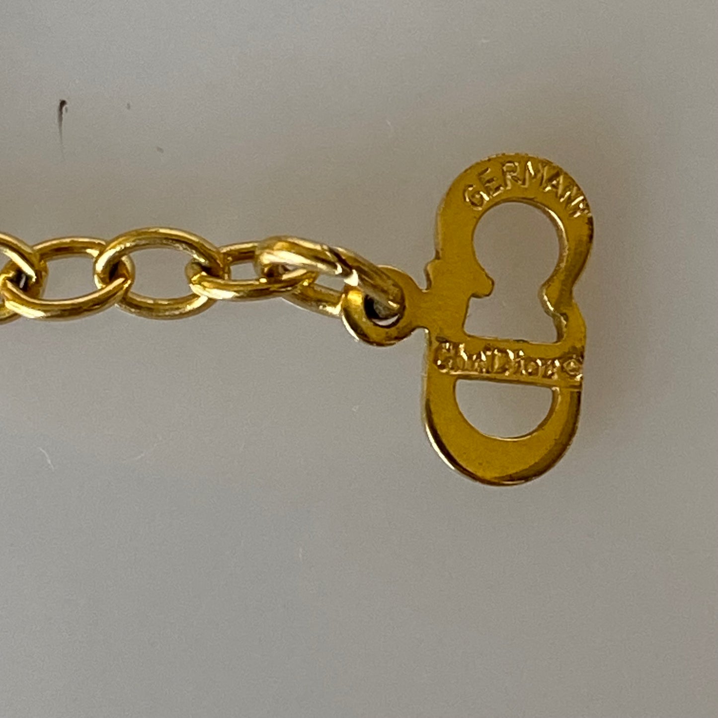 Dior CD logo gold plated adjustable necklace Authentic with COA