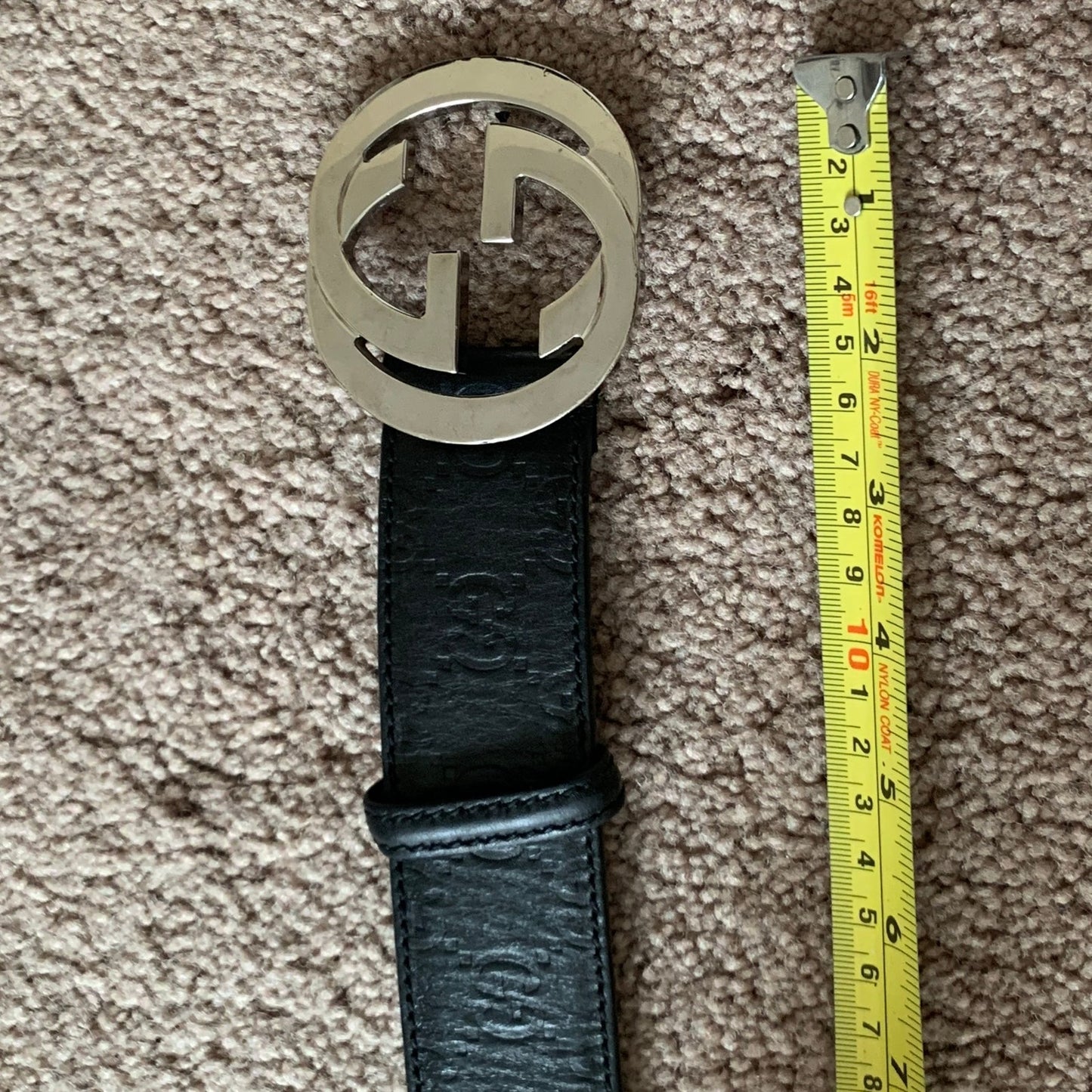 G1024 Gucci signature guccissima black leather belt size 34