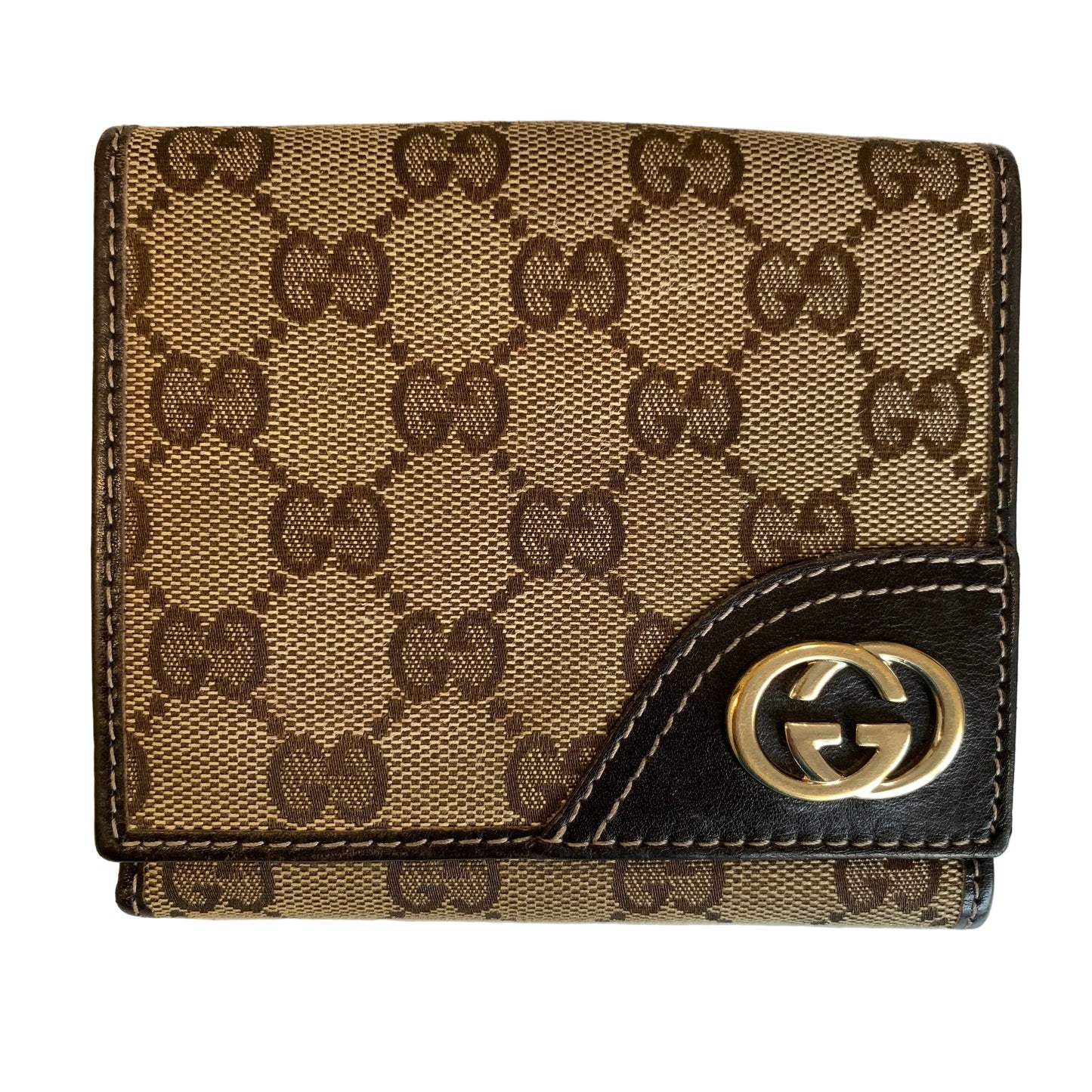 Gucci wallet monogram compact wallet Authentic with COA