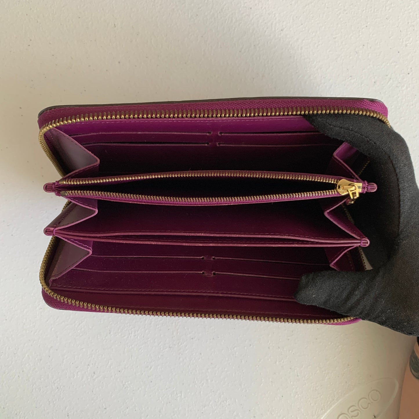 Louis Vuitton monogram burgundy vernis long wallet CA1024 authentic with COA box