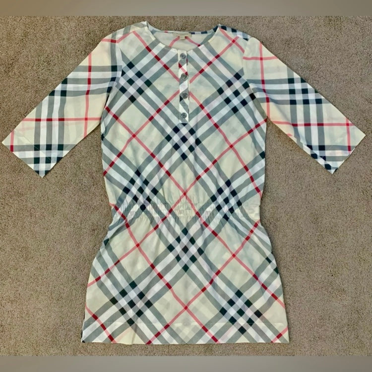 Authentic Burberry iconic cotton check dress like new size S for spring summer