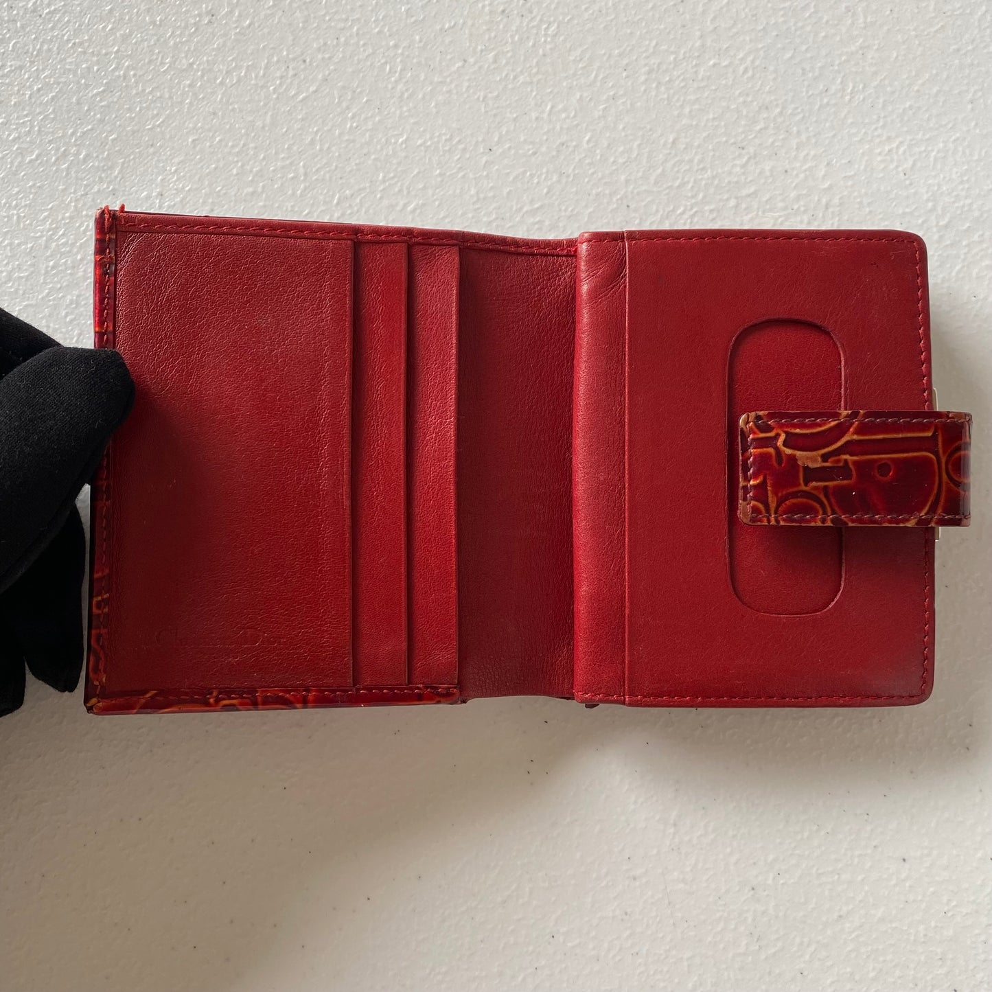 Christian Dior logo leather wallet authentic with coa