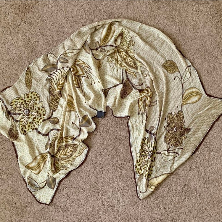 Authentic Fendi FF monogram women’s silk scarf long and large