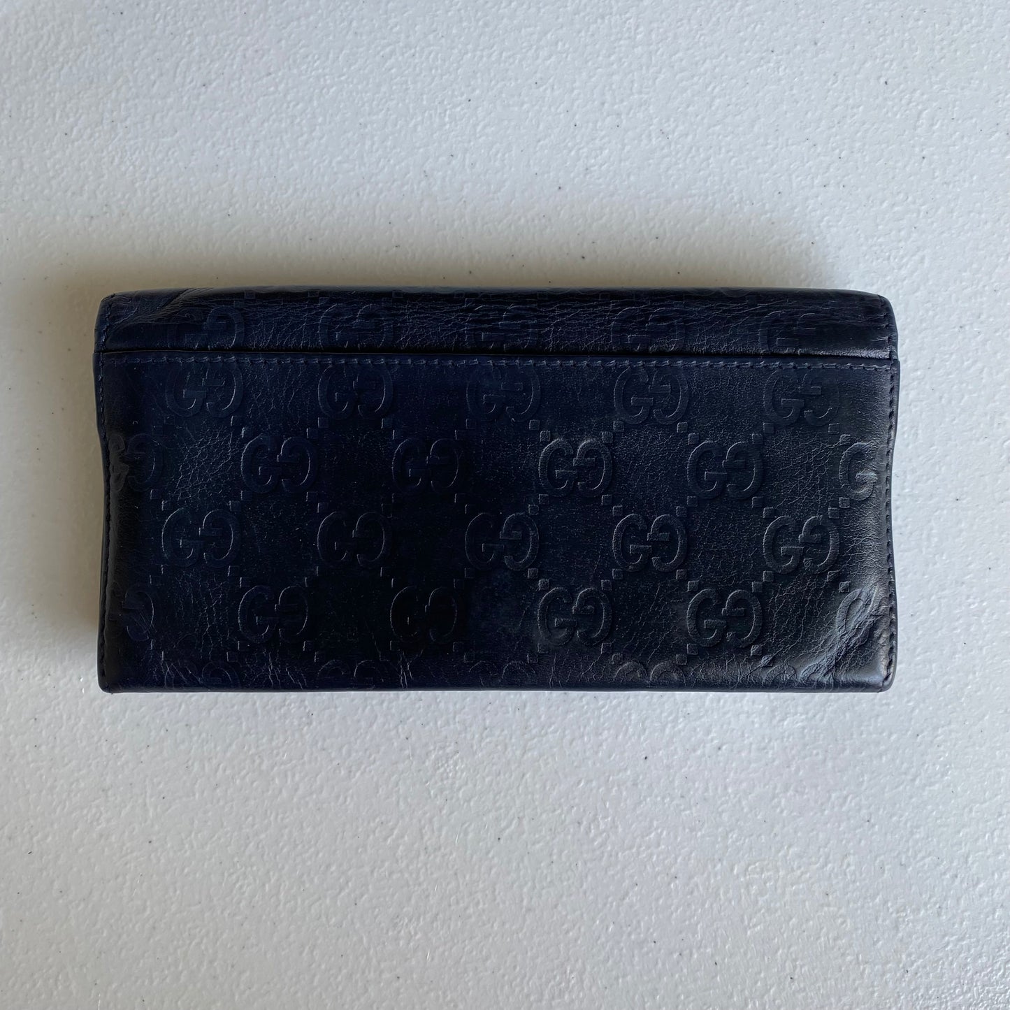 Gucci blue GG monogram long wallet authentic with coa