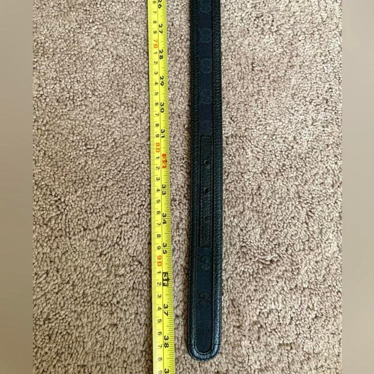 Authentic Gucci unisex monogram black canvas and leather belt 90 cm 36 inch