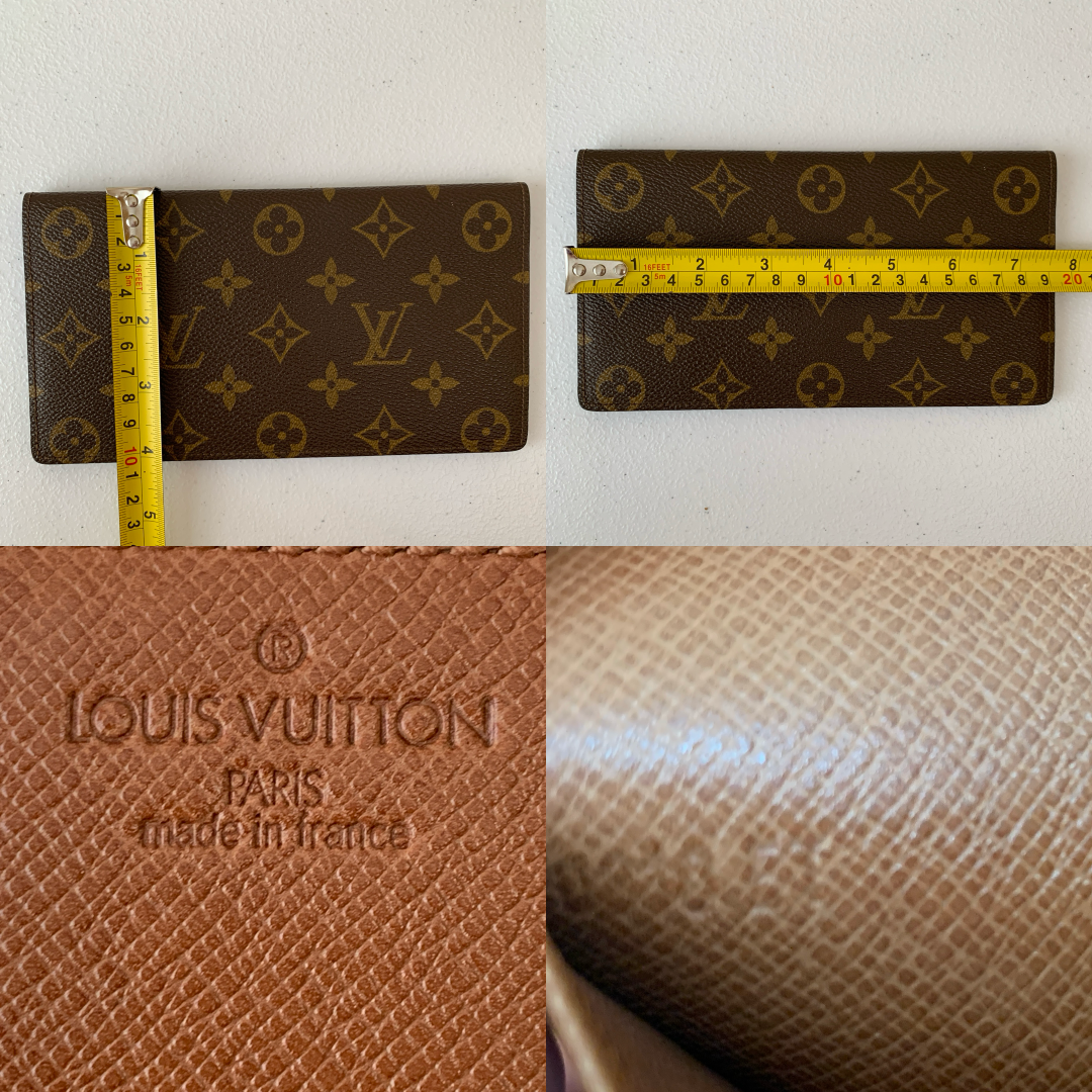 Louis Vuitton monogram brown card holder wallet 0890et authentic with COA