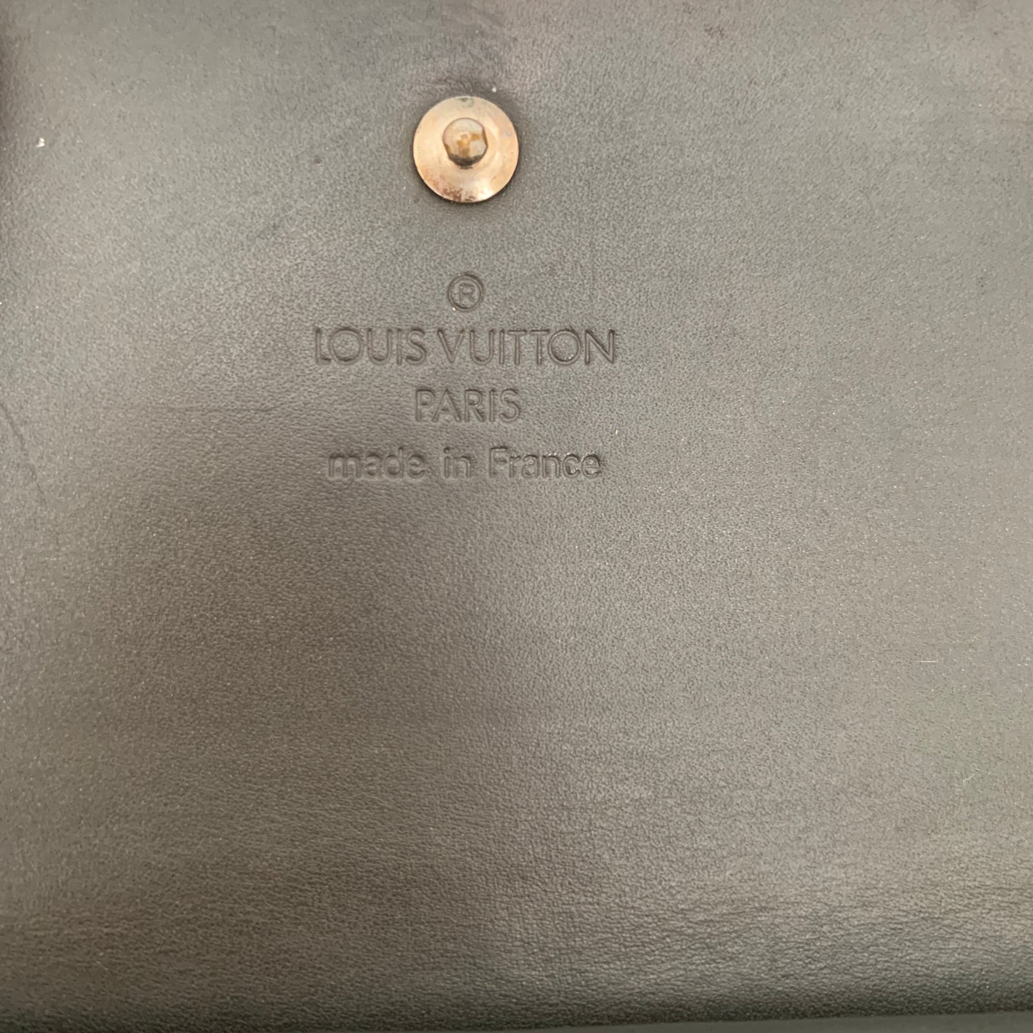 Louis Vuitton matt black leather long wallet th0063 authentic with COA